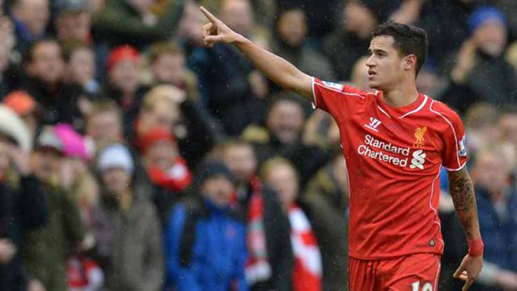 Philippe Coutinho ketika masih berseragam Liverpool. (THE SUN)